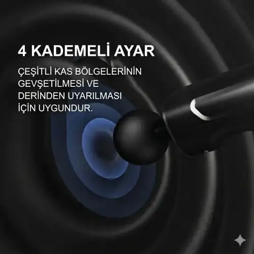 Gold Orion Profesyonel 4 Kademeli Şarj Edilebilir Kas Rahatlatıcı Masaj Tabancası OR-800