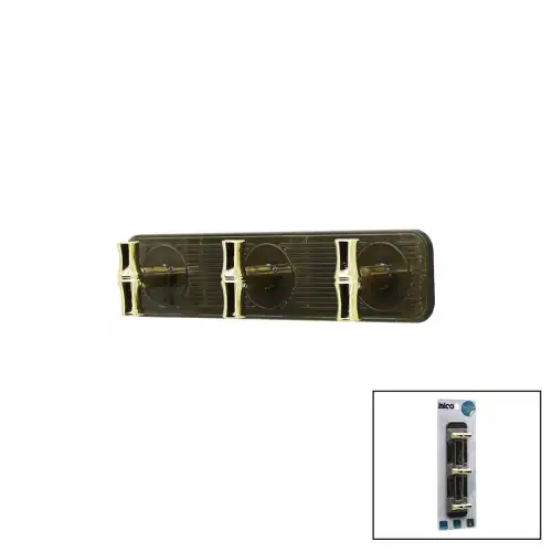 Egonex İbico İ17-006 ( 3 Kollu= Gold & ( T= Ꟶ ) Yapışkanlı Pls. Askı ( Mika Kristal Şeffaf Renkli Taban ) ( 3.5kg.taşıma )*12x14