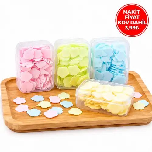 Egonex Hasuba Sevimli Sabunlar Hs-400 (mini=1.2-1.5cm) (seyahat & Piknik & Okulda) (160pcs ± 10) (mix:kalp& Yvrlk&çiçek)*24x40