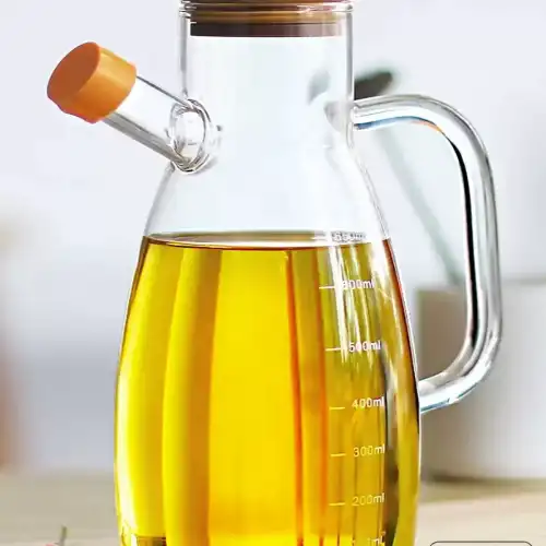 Bambu Kapaklı Cam Yağdanlık