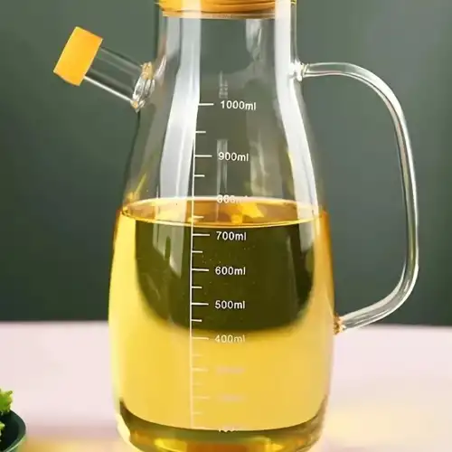 Bambu Kapaklı Cam Yağdanlık