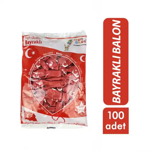 Egonex Atom ( Bayraklı ) Balon 12inc 100pcs*1x40