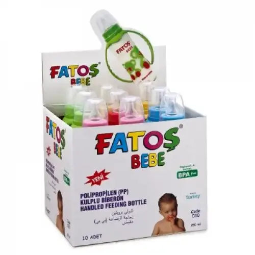 Egonex Fatoş Bebe-030 ( Kulplu & 250ml ) Pp.plastik Biberon*8x8