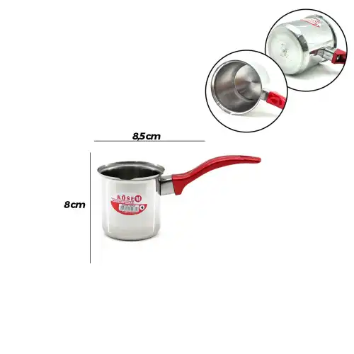 Egonex Kösem ( No-4 ) Çelik Cezve ( Kırmızı Kulp )*100