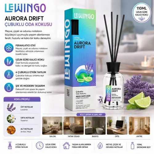 Egonex Lewingo ( 110ml ) ( Aurora Drıft ) Bambu Ortam Kokusu ( Cam Şişe )*24=k