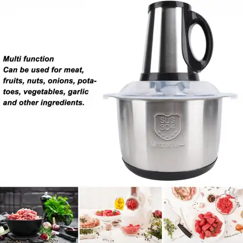 Elektrikli Paslanmaz Çelik Kollu 3.5 Litre Et Kıyma Makinesi Sebze Meyve Doğrayıcı Rondo Blender
