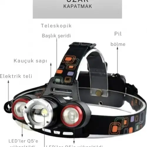Gold Orion Şarjlı Led Kafa Lambası Or-117