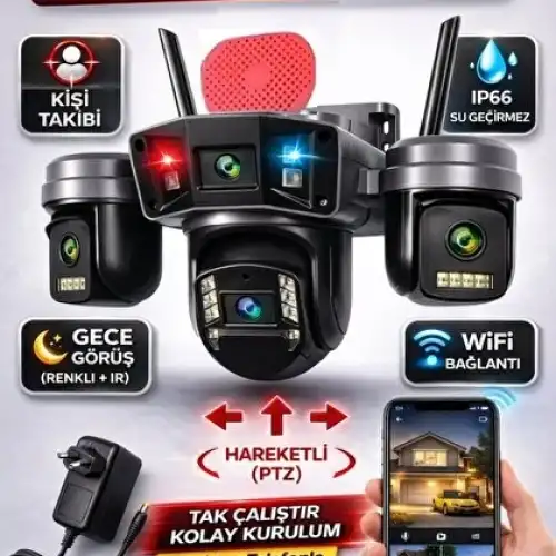 O-Kam OK337B Premium 12MP 4 Kameralı 4g Çift Solar Panel Aov