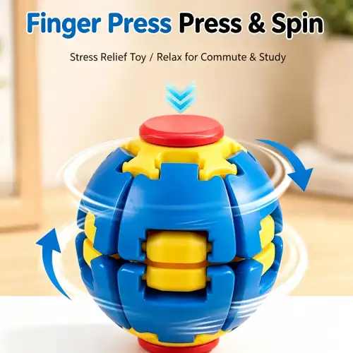 Spinner Ball Dönen Stres Topu El Egzersizi ve Rahatlatıcı Oyuncak