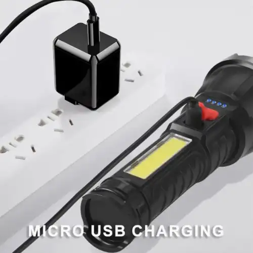 Usb Glare Charging Flashlight El Feneri Zj-05