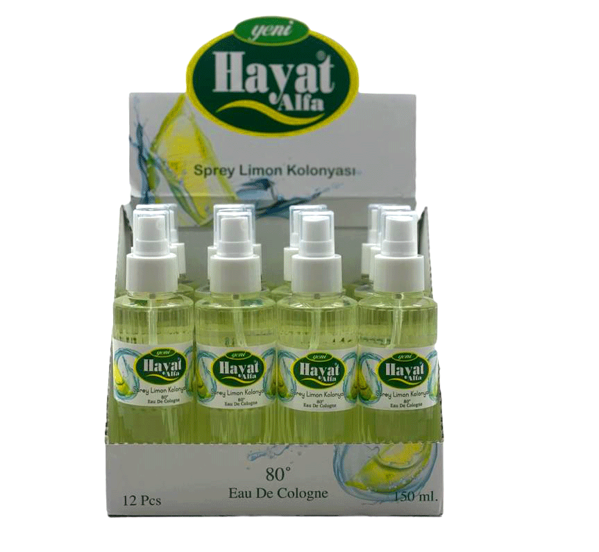 Egonex Hayat ( Sprey ) ( 150cc ) ( Limon ) Kolonya*12x8