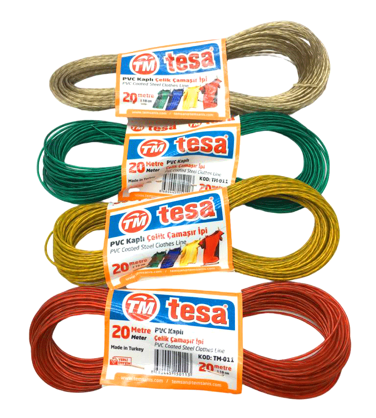 Egonex Tesa Temsan Tm-011 ( Çelik ) ( 20mt ) Çamaşır İpi*12x10