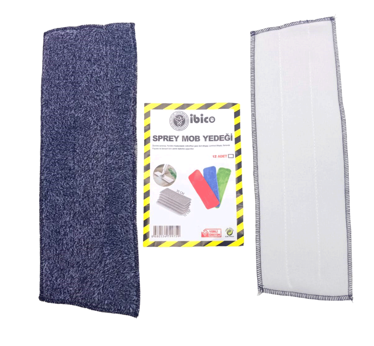 Egonex İbico Sprey Mop ( Siyah & Gri ) ( Yedek ) Paspası 12x35cm*12x25