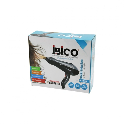 Egonex İbico Ic-6200 Profesyonel Saç Kurutma & Fön Makinesi ( Pro Ac Motor ) ( 2500w ) ( 210℃ ) ( 3500 Performans )*16