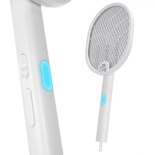 Egonex Asonic As-a26 ( Beyaz ) ( Type-c Şarjlı ) ( Raket Modeli ) Elektronik Sinek Öldürücü Cız Makine  ( Katlanabilir Sap )*48