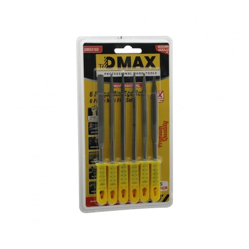 Egonex Dmax 4160 ( 6pcs ) Mini Çelik Eğe Seti ( Düz - Yuvarlak - Yarı Dairesel - Kare - Üçgen )*200
