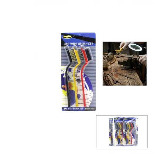 Egonex Enfa Enf-812b ( 3pcs ) Mini Tel Fırça Seti ( Renkli Saplı )*10x30