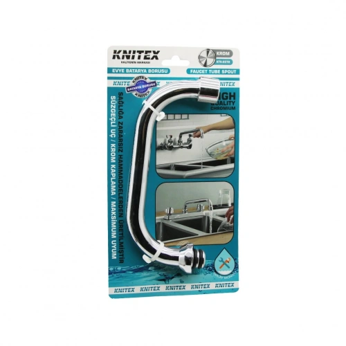 Egonex Knıtex Ktx-2372 ( Evye & Küçük & Ters U ) Batarya Borusu ( Süzgeçli Uç ) ( Krom Kaplama )*200