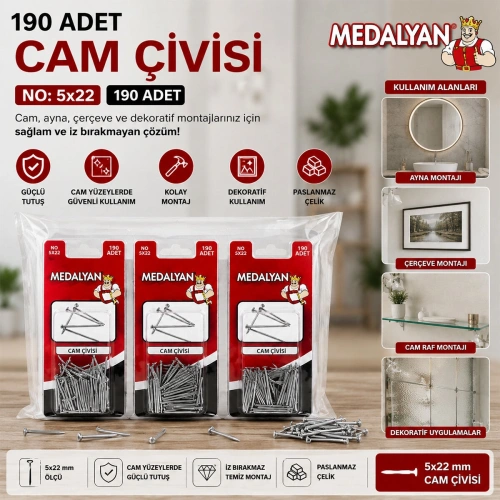 Egonex Medalyan Dl-24 ( 5x22 ) ( 190pcs ) Cam Çivisi*12x1