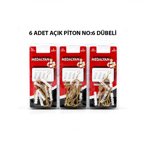 Egonex Medalyan Dl-26 ( 19x70 ) ( 6pcs ) Açık Piton Dübelli*12x12
