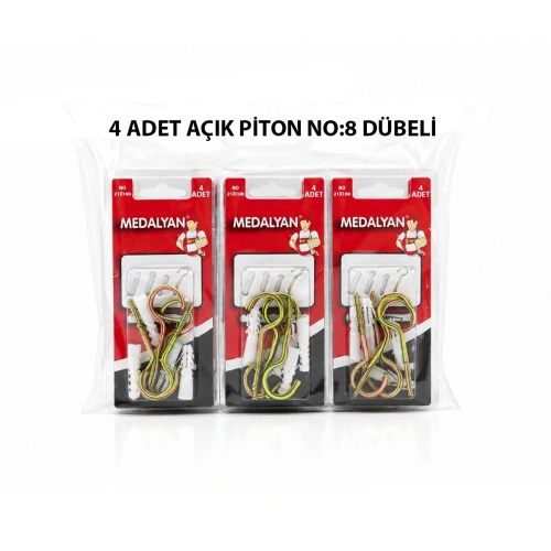 Egonex Medalyan Dl-28 ( 21x100 ) ( 4pcs ) Açık Piton Dübelli*12x12