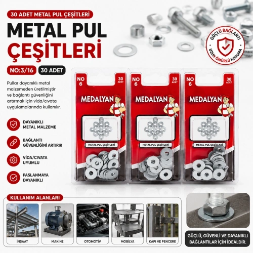 Egonex Medalyan Dl-42 ( 3/16 ) Metal Pul ( 30pcs )*12x12