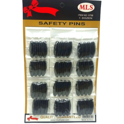 Egonex Mls No-075b ( Siyah ) ( 4pcs ) Yaka & Eşarp İğnesi ( 12li Kart )*5x24