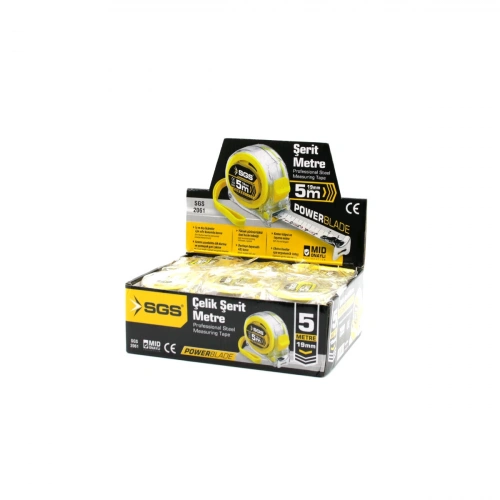 Egonex Sgs-2061 ( 5mt X 19mt ) ( Şeffaf ) ( Stoplu ) Şerit Metre*12x10
