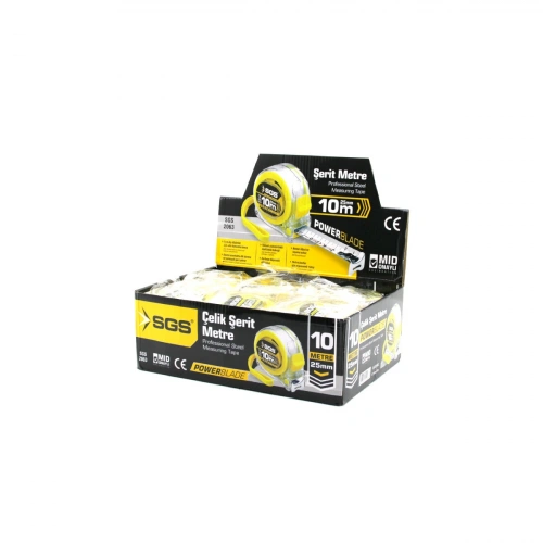 Egonex Sgs-2063 ( 10mt X 25mt ) ( Şeffaf ) ( Stoplu ) Şerit Metre*12x5