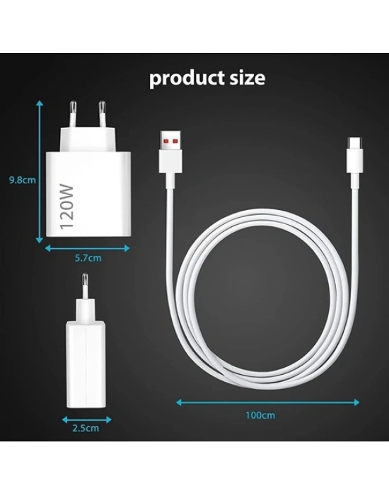 120 Watt Hızlı Çift Turbo Şarj Cihazı