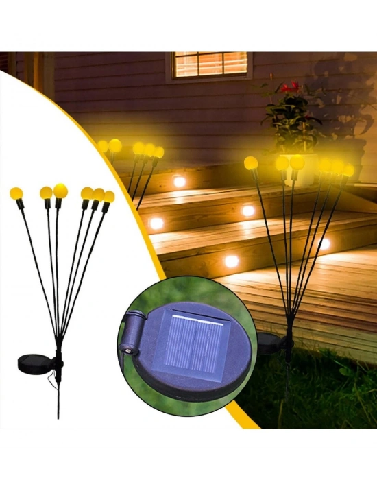 6 Dallı Ateş Böceği Solar Bahçe Lambası 2 Adet
