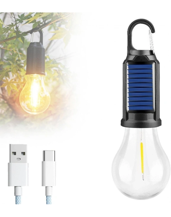Solar Güneş Enerjili Led Ampul 3 Modlu Uzaktan Kumandalı Solar Camping Lamp