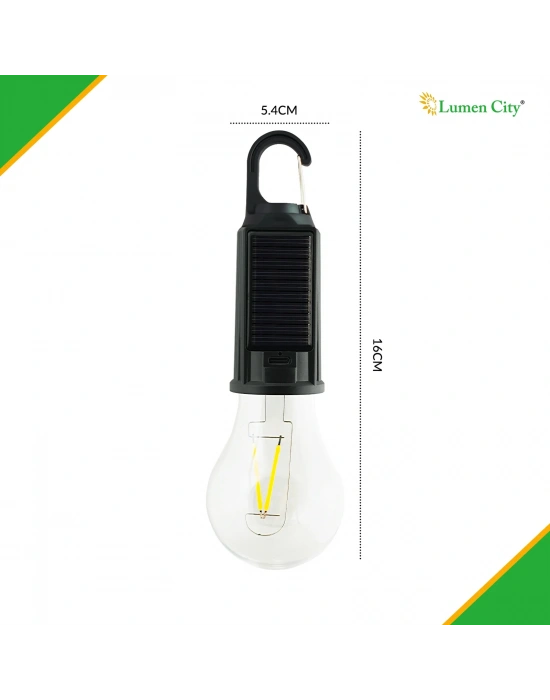 Solar Güneş Enerjili Led Ampul 3 Modlu Uzaktan Kumandalı Solar Camping Lamp