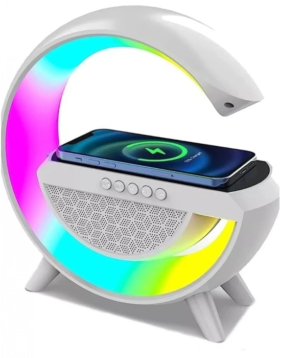 Kablosuz Telefon Şarj Bluetooth Hoparlör Istasyonu Ses Rgb Atmosfer Gece Işık Bt-2301