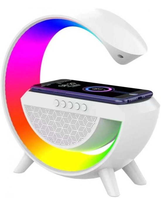 Kablosuz Telefon Şarj Bluetooth Hoparlör Istasyonu Ses Rgb Atmosfer Gece Işık Bt-2301