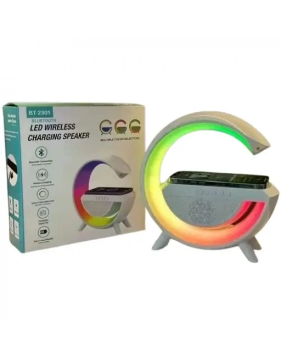 Kablosuz Telefon Şarj Bluetooth Hoparlör Istasyonu Ses Rgb Atmosfer Gece Işık Bt-2301