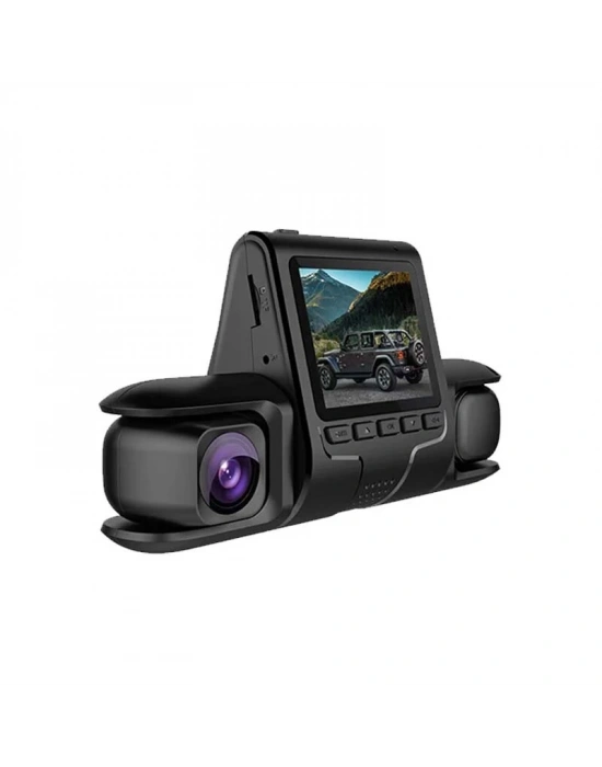 1080p Üçlü Lens Araba Dash Cam Dashcam Ön İç & Arka Hd Araba Dvr 120 ° Açı Döngü Kaydı