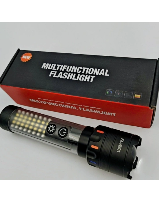 Güçlü Taktik Led El Feneri Paweınuo Sdt53 – 3800lm, 35w, Yan Cob Aydınlatma Ve Type-c Şarj Özelliğine Sahip