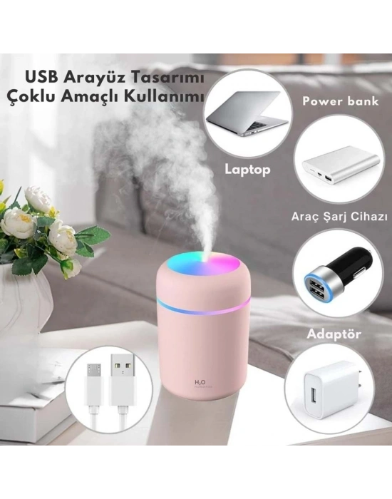 Dempower Dp-315b Usb Colorful (klasik) (300ml) (h2o) (mini) (usb Şarj& Işıklı) Hava Nemlendirici &buhar Makine &koku Giderici*100