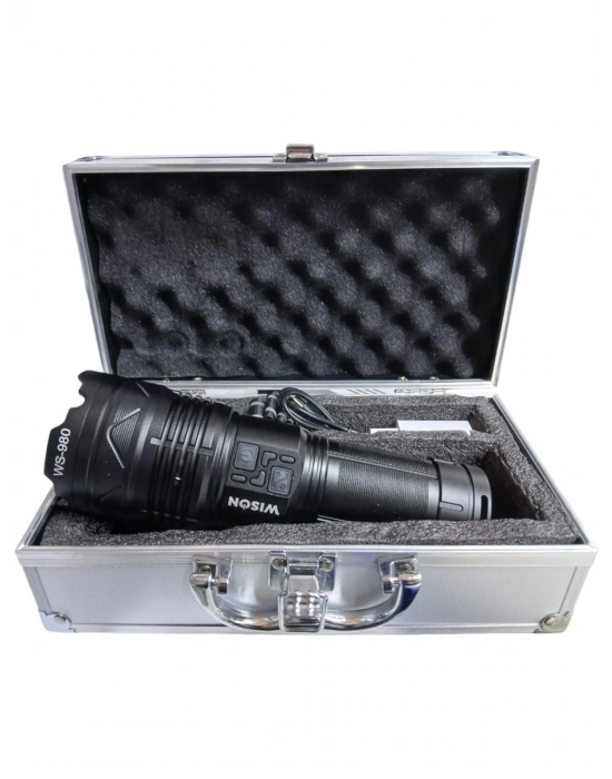 Wıson 980 Profesyonel Zoomlu El Feneri | 60w – 7000 Lümen – 13.200 Mah – Type‑c – Metal Gövde
