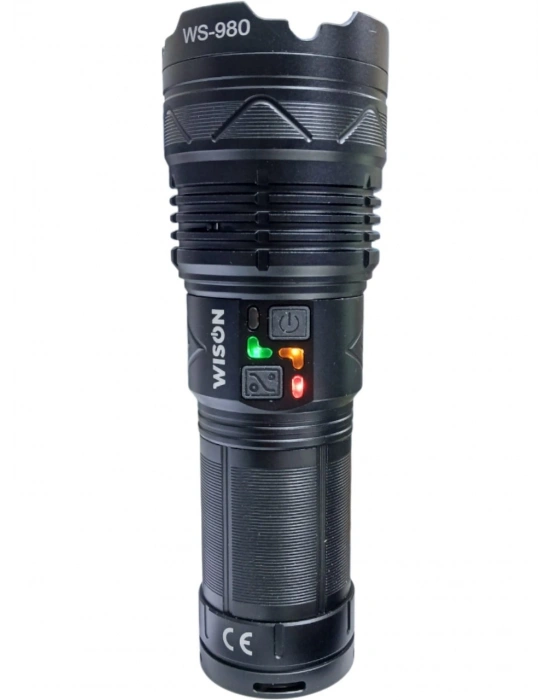 Wıson 980 Profesyonel Zoomlu El Feneri | 60w – 7000 Lümen – 13.200 Mah – Type‑c – Metal Gövde