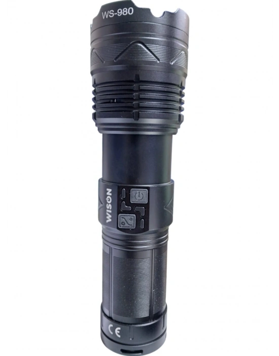 Wıson 980 Profesyonel Zoomlu El Feneri | 60w – 7000 Lümen – 13.200 Mah – Type‑c – Metal Gövde