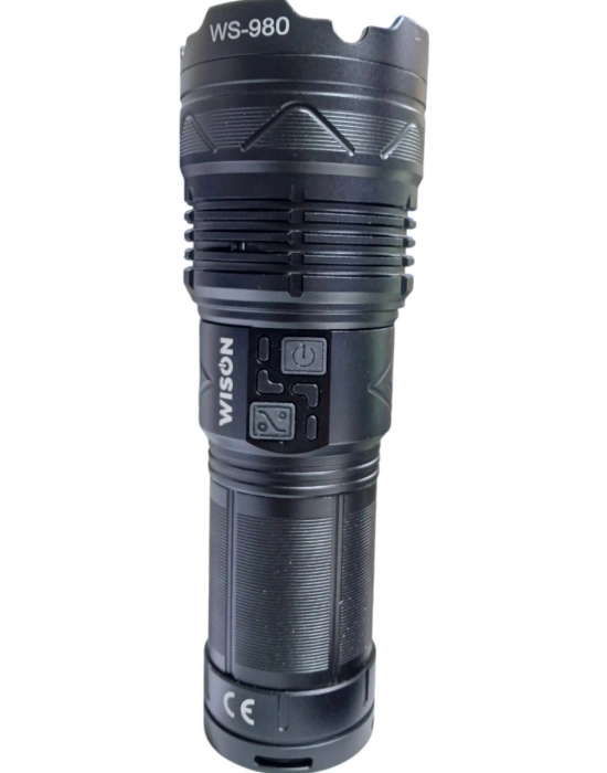 Wıson 980 Profesyonel Zoomlu El Feneri | 60w – 7000 Lümen – 13.200 Mah – Type‑c – Metal Gövde