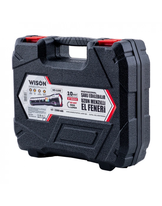 Wison Ws-1150 Uzun Menzilli 60 Watt 5500 Lümen Profesyonel Güçlü El Feneri