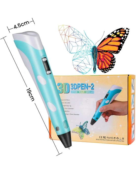3d Kalem - 3d Pen Baskı Kalemi Yazıcı Printer + 5 Renk Filament