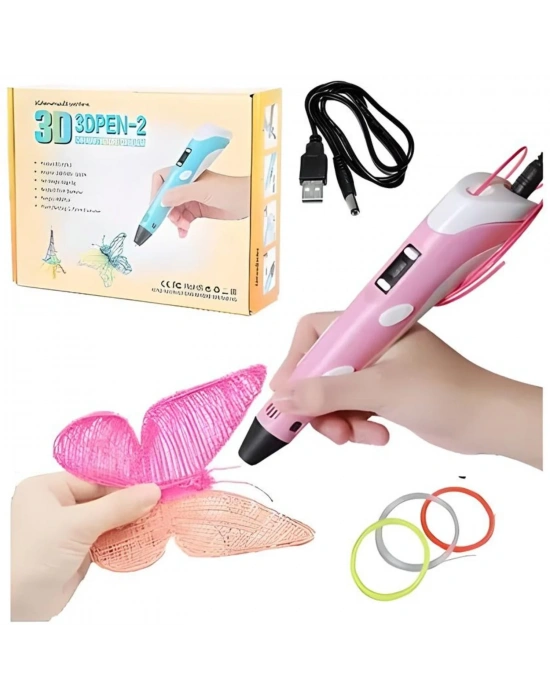3d Kalem - 3d Pen Baskı Kalemi Yazıcı Printer + 5 Renk Filament
