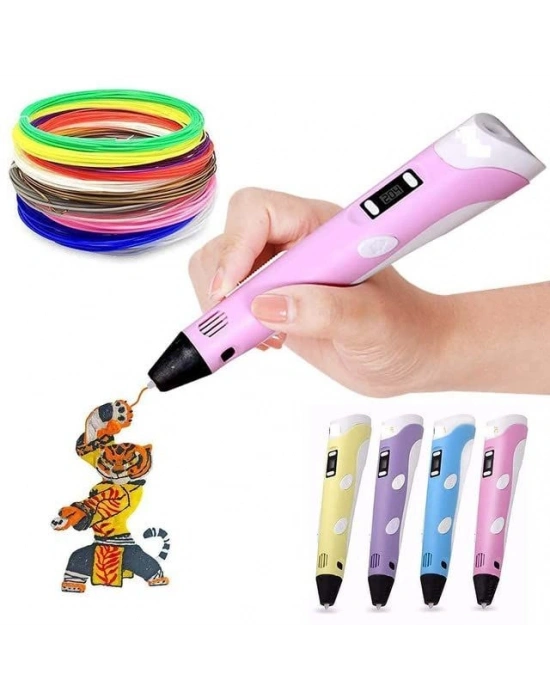 3d Kalem - 3d Pen Baskı Kalemi Yazıcı Printer + 5 Renk Filament