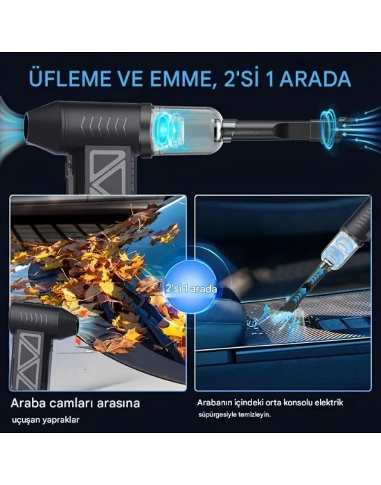 Goldorion Mini Şarjlı Hava Üfleyici ve Vakumlu El Süpürgesi