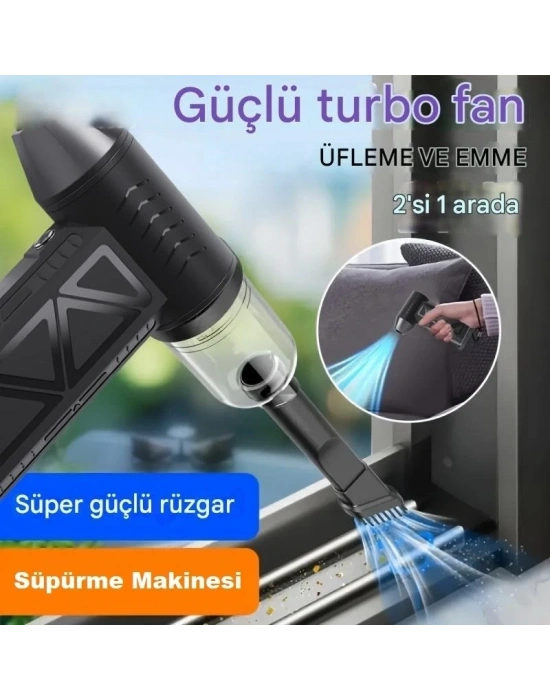Goldorion Mini Şarjlı Hava Üfleyici ve Vakumlu El Süpürgesi