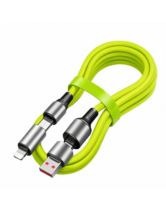 Platoon PL-8632 4-in-1 240W PD Hızlı Şarj Kablosu – Type-C Lightning Destekli